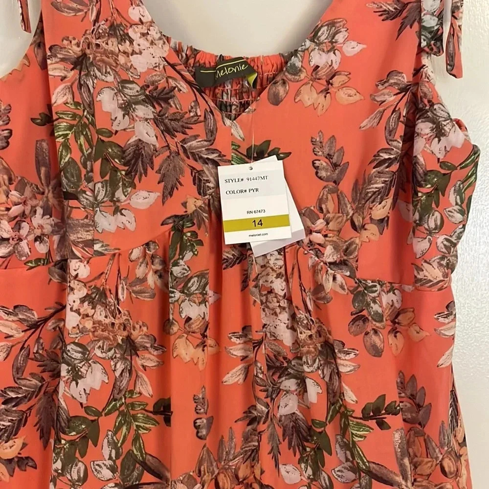 Melonie T Sleeveless Floral Dress. Maxi Sz 14 - Picture 5 of 12